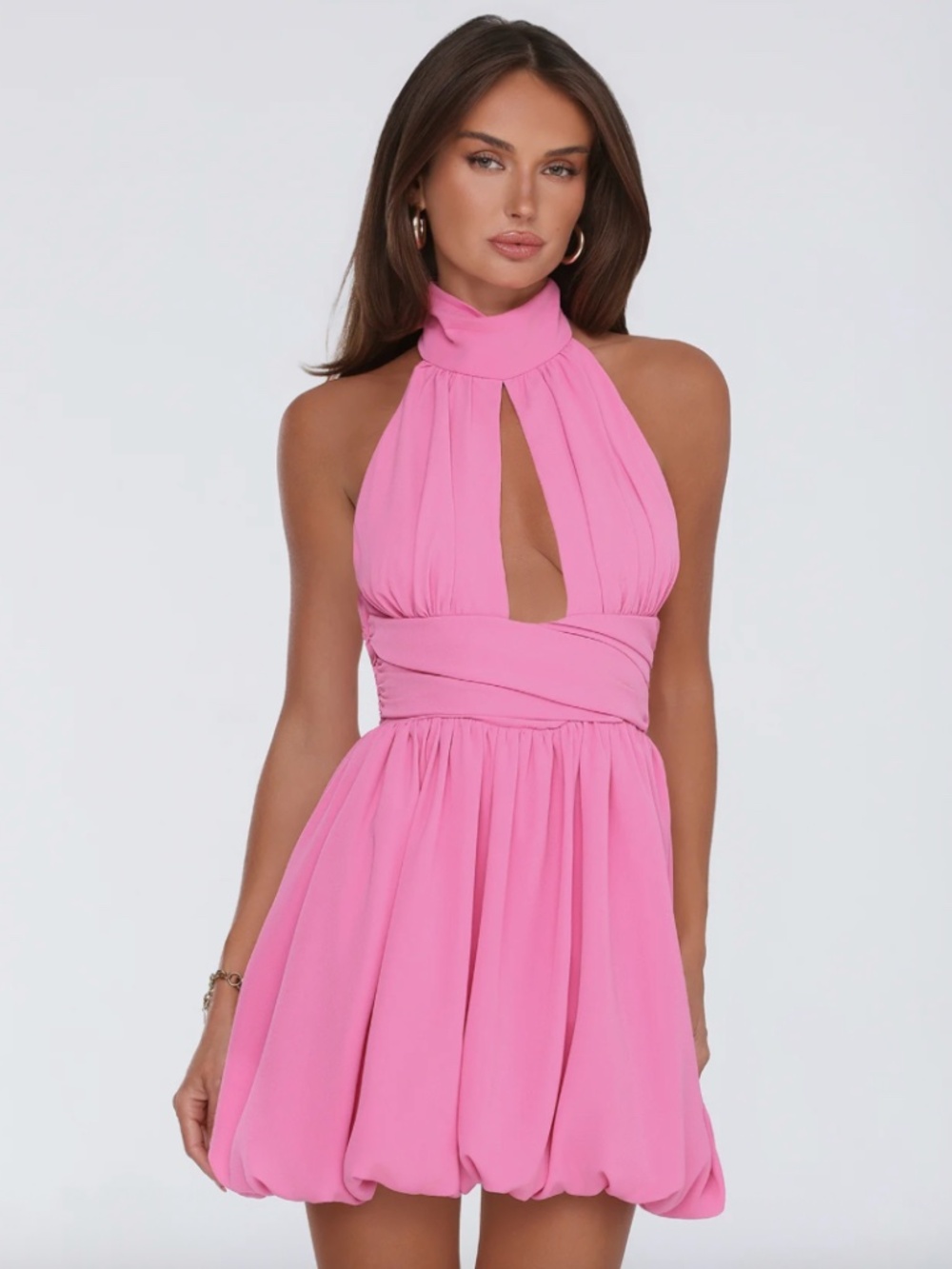 Pink Halter Bubble Dress